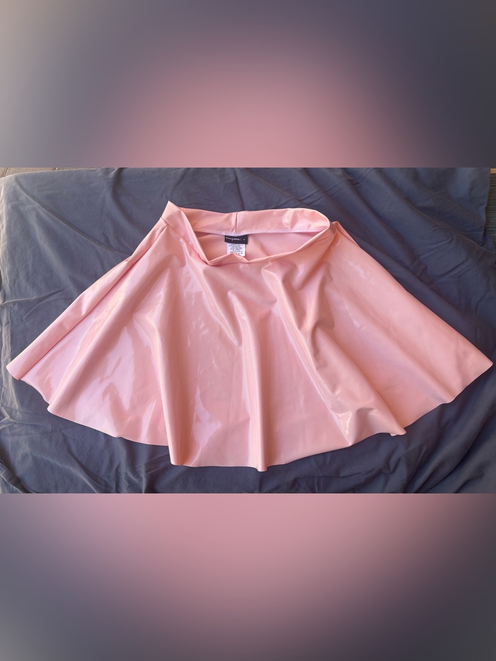 BlackMilk Clothing Pastel Pink Glossy Vinyl Skater Skirt